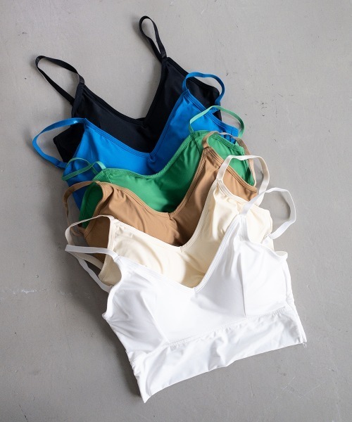 QFORON（キュフォロン）の「バックレース編み上げブラトップ（キャミソール・レディース・モカ/ホワイト/グリーン/ブラック/ブルー/クリーム・M）」の10枚目の写真
