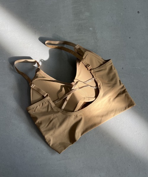 QFORON（キュフォロン）の「バックレース編み上げブラトップ（キャミソール・レディース・モカ/ホワイト/グリーン/ブラック/ブルー/クリーム・M）」の14枚目の写真