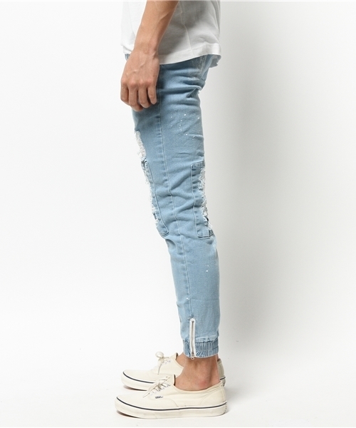 DANKE SCHON(ダンケシェーン)の「DankeSchon/ダンケシェーン/DamegeDenim JoggerPants(デニムパンツ・メンズ・ブルー・SMALL/LARGE/X-LARGE/MEDIUM)」の2枚目の写真