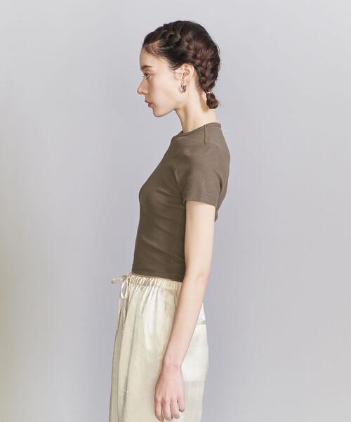 COOME（コーメ）の「＜COOME＞BABY ショートスリーブ Tシャツ（Tシャツ/カットソー・レディース・オリーブ/オフホワイト・M）」の4枚目の写真