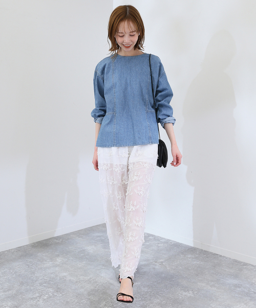 LE DENIM BK RIBBONプルオーバー スローブイエナ LE DENIM BK RIBBONプルオーバー（シャツ/ブラウス）｜SLOBE