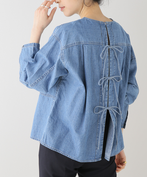 LE DENIM BK RIBBONプルオーバー（シャツ/ブラウス）｜SLOBE
