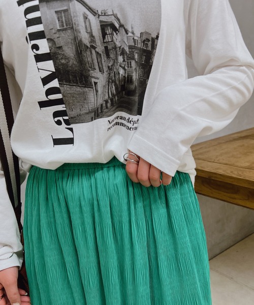 un dix cors（アンディコール）の「フォトプリントロンT（Tシャツ/カットソー・レディース・アイボリー/ブラック・FREE）」の11枚目の写真