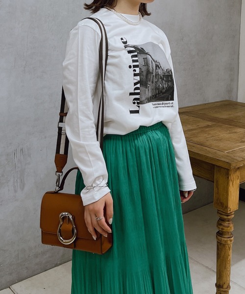 un dix cors（アンディコール）の「フォトプリントロンT（Tシャツ/カットソー・レディース・アイボリー/ブラック・FREE）」の8枚目の写真