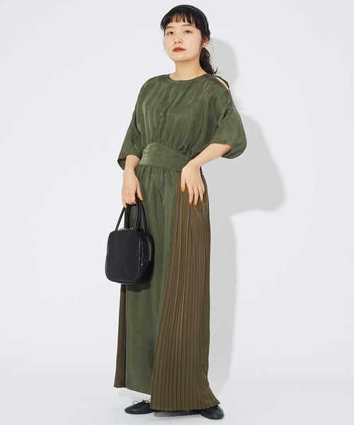 Dot＆Stripes CHILD WOMAN（ドットアンドストライプス　チャイルドウーマン）の「【NET別注】キュプラフィブリルツイル オールインワン（つなぎ/オールインワン・レディース・カーキ・FREE）」の11枚目の写真