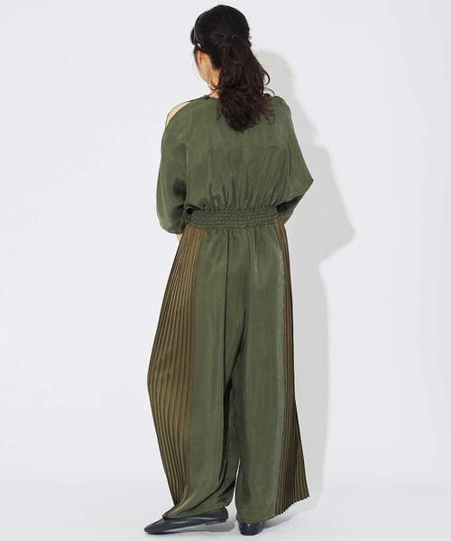 Dot＆Stripes CHILD WOMAN（ドットアンドストライプス　チャイルドウーマン）の「【NET別注】キュプラフィブリルツイル オールインワン（つなぎ/オールインワン・レディース・カーキ・FREE）」の14枚目の写真