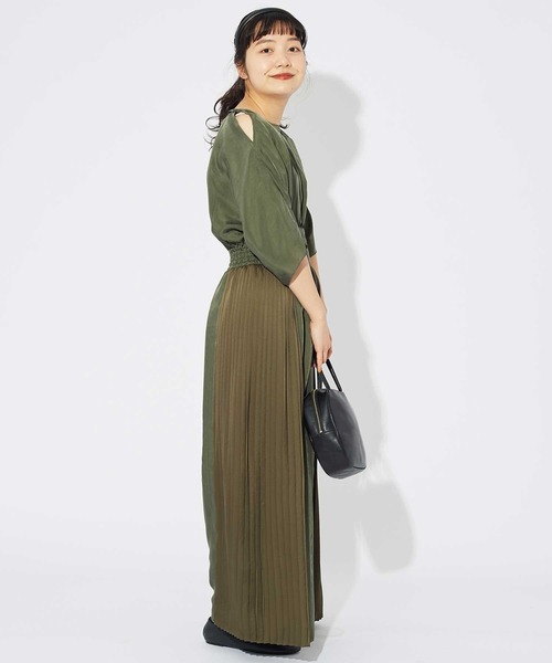 Dot＆Stripes CHILD WOMAN（ドットアンドストライプス　チャイルドウーマン）の「【NET別注】キュプラフィブリルツイル オールインワン（つなぎ/オールインワン・レディース・カーキ・FREE）」の16枚目の写真