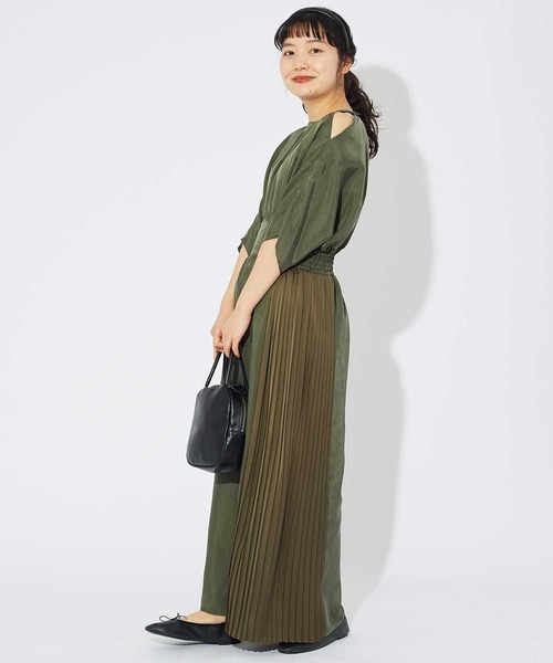 Dot＆Stripes CHILD WOMAN（ドットアンドストライプス　チャイルドウーマン）の「【NET別注】キュプラフィブリルツイル オールインワン（つなぎ/オールインワン・レディース・カーキ・FREE）」の13枚目の写真