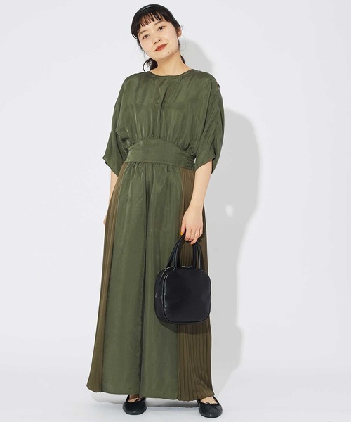 Dot＆Stripes CHILD WOMAN（ドットアンドストライプス　チャイルドウーマン）の「【NET別注】キュプラフィブリルツイル オールインワン（つなぎ/オールインワン・レディース・カーキ・FREE）」の9枚目の写真