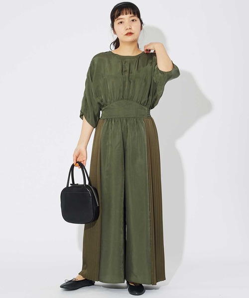 Dot＆Stripes CHILD WOMAN（ドットアンドストライプス　チャイルドウーマン）の「【NET別注】キュプラフィブリルツイル オールインワン（つなぎ/オールインワン・レディース・カーキ・FREE）」の8枚目の写真