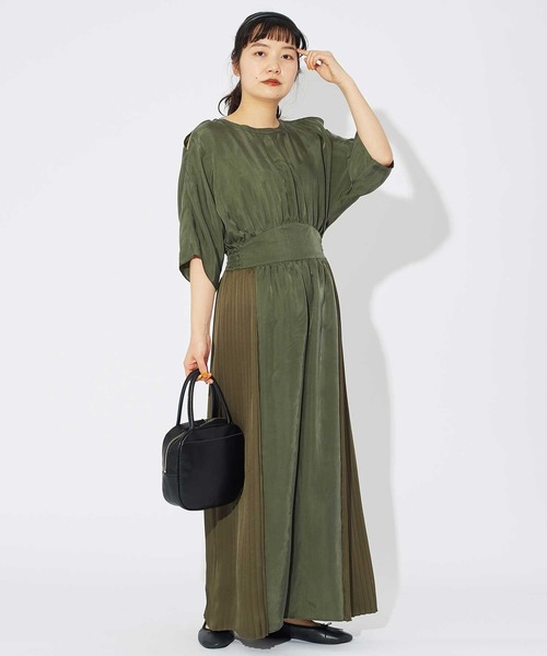 Dot＆Stripes CHILD WOMAN（ドットアンドストライプス　チャイルドウーマン）の「【NET別注】キュプラフィブリルツイル オールインワン（つなぎ/オールインワン・レディース・カーキ・FREE）」の10枚目の写真