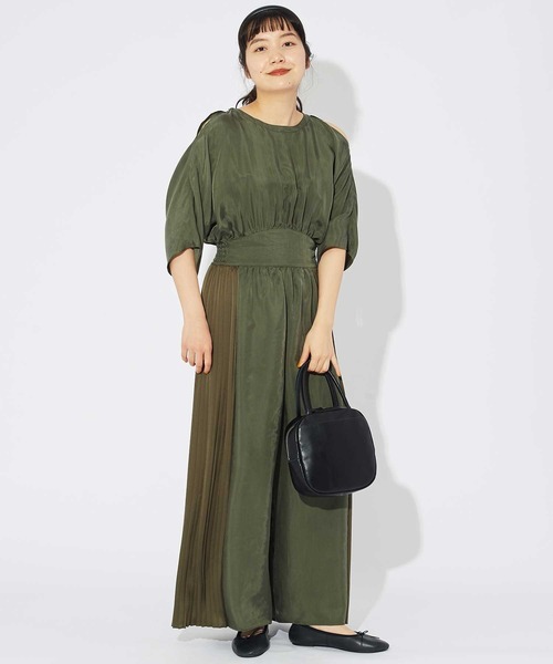 Dot＆Stripes CHILD WOMAN（ドットアンドストライプス　チャイルドウーマン）の「【NET別注】キュプラフィブリルツイル オールインワン（つなぎ/オールインワン・レディース・カーキ・FREE）」の7枚目の写真