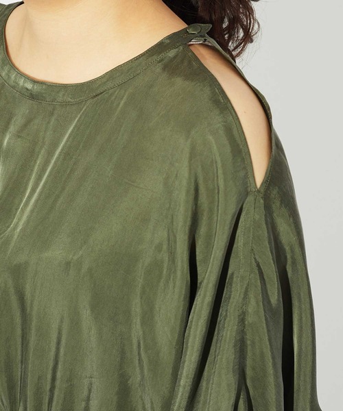 Dot＆Stripes CHILD WOMAN（ドットアンドストライプス　チャイルドウーマン）の「【NET別注】キュプラフィブリルツイル オールインワン（つなぎ/オールインワン・レディース・カーキ・FREE）」の21枚目の写真