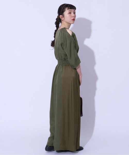 Dot＆Stripes CHILD WOMAN（ドットアンドストライプス　チャイルドウーマン）の「【NET別注】キュプラフィブリルツイル オールインワン（つなぎ/オールインワン・レディース・カーキ・FREE）」の5枚目の写真