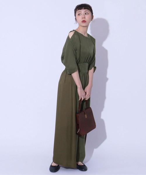 Dot＆Stripes CHILD WOMAN（ドットアンドストライプス　チャイルドウーマン）の「【NET別注】キュプラフィブリルツイル オールインワン（つなぎ/オールインワン・レディース・カーキ・FREE）」の6枚目の写真