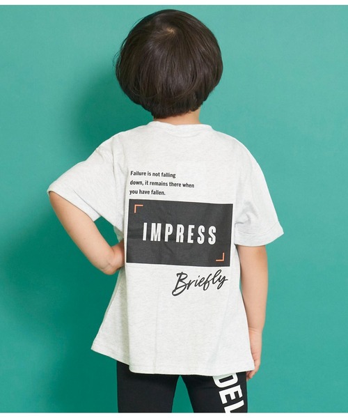 ANAP kids(アナップキッズ)の「ロールアッププリントビッグTシャツ【親子お揃い】(Tシャツ/カットソー・キッズ・ブラック/ベージュ/ライトグレー/サックスブルー・110cm/100cm/120cm/130cm)」の3枚目の写真