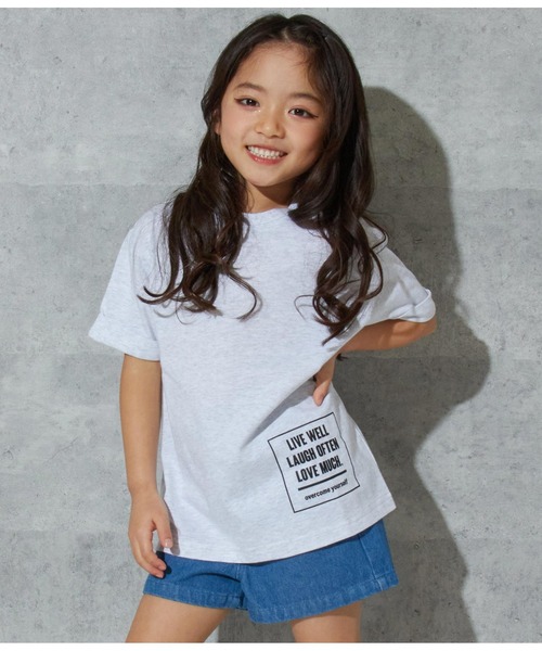 ANAP kids(アナップキッズ)の「ロールアッププリントビッグTシャツ【親子お揃い】(Tシャツ/カットソー・キッズ・ブラック/ベージュ/ライトグレー/サックスブルー・110cm/100cm/120cm/130cm)」の18枚目の写真