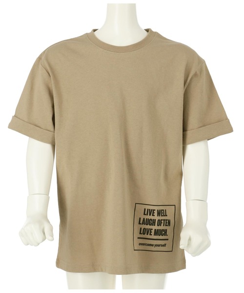 ANAP kids(アナップキッズ)の「ロールアッププリントビッグTシャツ【親子お揃い】(Tシャツ/カットソー・キッズ・ブラック/ベージュ/ライトグレー/サックスブルー・110cm/100cm/120cm/130cm)」の16枚目の写真