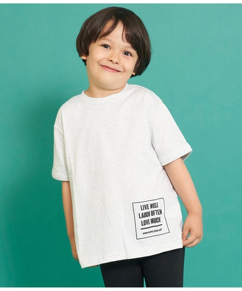 ANAP kids(アナップキッズ)の「ロールアッププリントビッグTシャツ【親子お揃い】(Tシャツ/カットソー・キッズ・ブラック/ベージュ/ライトグレー/サックスブルー・110cm/100cm/120cm/130cm)」の10枚目の写真
