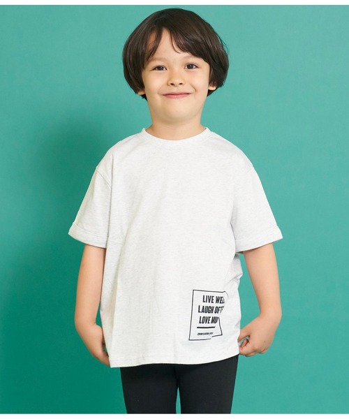 ANAP kids(アナップキッズ)の「ロールアッププリントビッグTシャツ【親子お揃い】(Tシャツ/カットソー・キッズ・ブラック/ベージュ/ライトグレー/サックスブルー・110cm/100cm/120cm/130cm)」の8枚目の写真