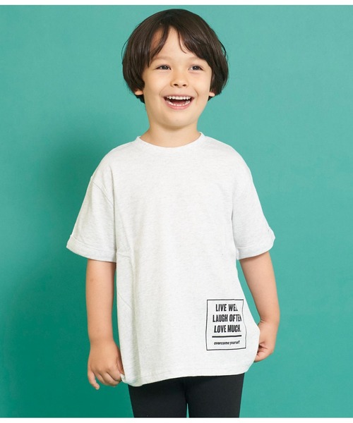ANAP kids(アナップキッズ)の「ロールアッププリントビッグTシャツ【親子お揃い】(Tシャツ/カットソー・キッズ・ブラック/ベージュ/ライトグレー/サックスブルー・110cm/100cm/120cm/130cm)」の9枚目の写真