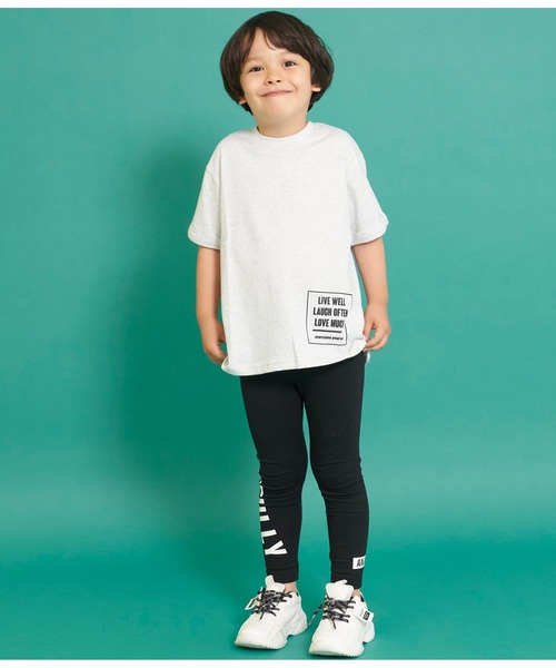 ANAP kids(アナップキッズ)の「ロールアッププリントビッグTシャツ【親子お揃い】(Tシャツ/カットソー・キッズ・ブラック/ベージュ/ライトグレー/サックスブルー・110cm/100cm/120cm/130cm)」の12枚目の写真
