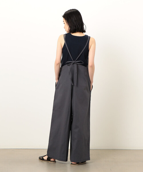 ONIGIRI（オニギリ）の「コットンリネン　サロペット（サロペット/オーバーオール・レディース・チャコール/ベージュ/カーキ・LARGE/MEDIUM）」の5枚目の写真