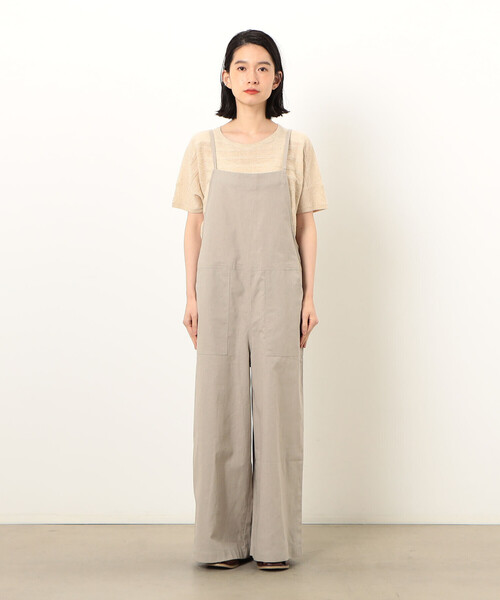 ONIGIRI（オニギリ）の「コットンリネン　サロペット（サロペット/オーバーオール・レディース・チャコール/ベージュ/カーキ・LARGE/MEDIUM）」の11枚目の写真