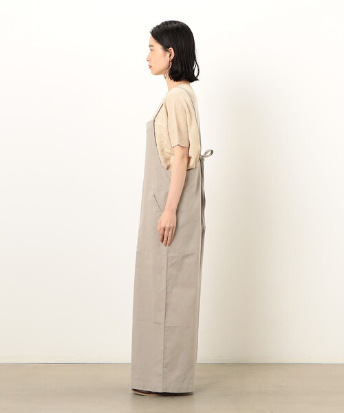 ONIGIRI（オニギリ）の「コットンリネン　サロペット（サロペット/オーバーオール・レディース・チャコール/ベージュ/カーキ・LARGE/MEDIUM）」の12枚目の写真