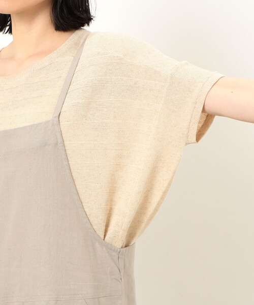 ONIGIRI（オニギリ）の「コットンリネン　サロペット（サロペット/オーバーオール・レディース・チャコール/ベージュ/カーキ・LARGE/MEDIUM）」の15枚目の写真