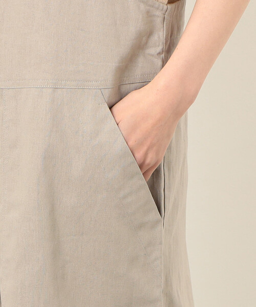 ONIGIRI（オニギリ）の「コットンリネン　サロペット（サロペット/オーバーオール・レディース・チャコール/ベージュ/カーキ・LARGE/MEDIUM）」の16枚目の写真