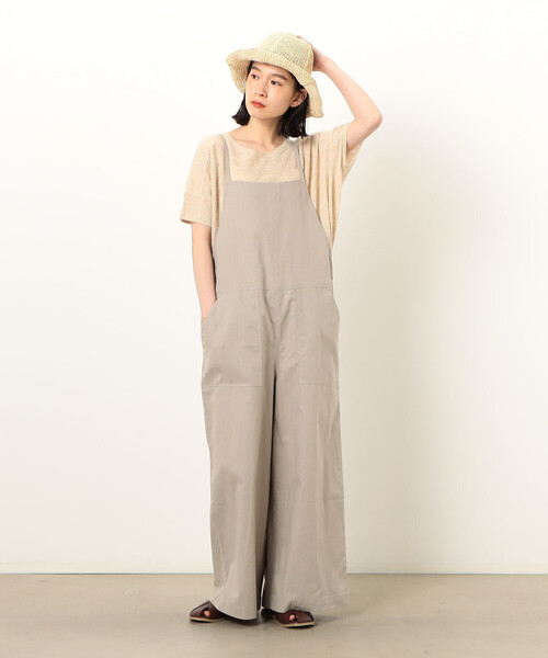 ONIGIRI（オニギリ）の「コットンリネン　サロペット（サロペット/オーバーオール・レディース・チャコール/ベージュ/カーキ・LARGE/MEDIUM）」の22枚目の写真