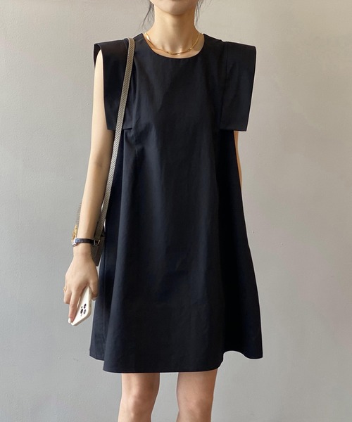 Jewelobe（ジュエローブ）の「ショルダータブAラインミニワンピース（ワンピース・レディース・ベージュ/ブラック/レッド/アイボリー・FREE）」の22枚目の写真