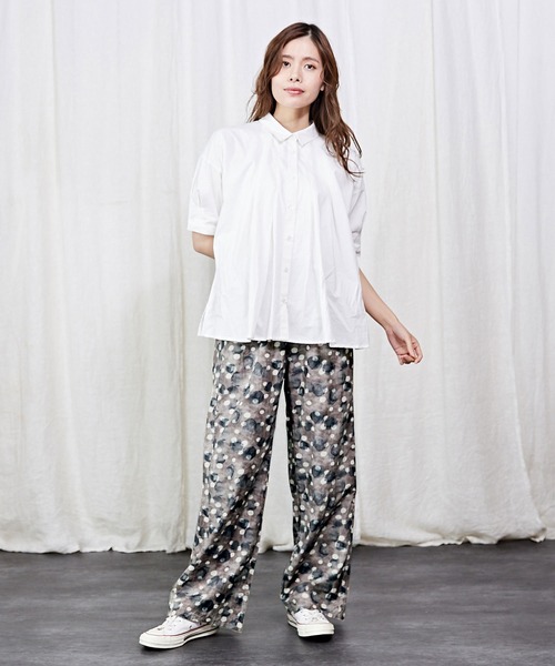 CALINER(カリネ)の「インドコットン水玉プリントリラックスパンツ(その他パンツ・レディース・ブルー/グリーン/ダークブラウン・M)」の7枚目の写真