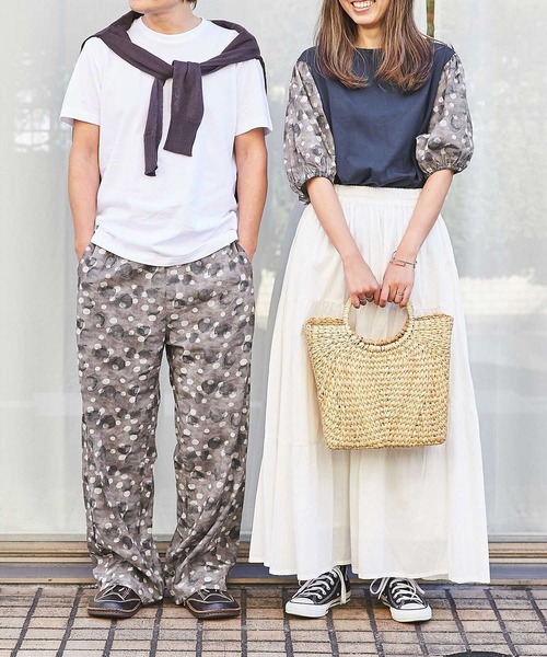 CALINER(カリネ)の「インドコットン水玉プリントリラックスパンツ(その他パンツ・レディース・ブルー/グリーン/ダークブラウン・M)」の9枚目の写真