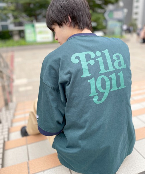FILA(フィラ)の「FILA フィラ ブランド ロゴ サークルロゴ 筆記体ロゴ 刺繍 バックプリント リンガー 半袖 Tシャツ(Tシャツ/カットソー・メンズ・ダークブルー/ブラック/ホワイト/ネイビー/グリーン系その他2/グリーン系その他/スミクロ/ホワイト系その他2/ブルー系その他・L/M/LL)」の20枚目の写真