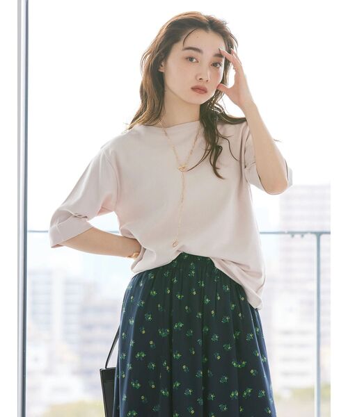 AMERICAN HOLIC(アメリカンホリック)の「5分袖ボートネックカットプルオーバー(Tシャツ/カットソー・レディース・グリーン/アイボリー/ピンク/ネイビー・L/M)」の14枚目の写真