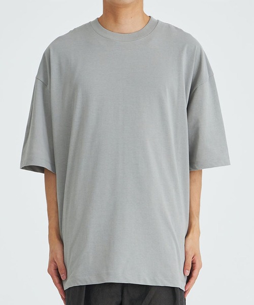 ATON(エイトン)の「【ATON / エイトン】FRESCA PLATE OVERSIZED T-SHIRT(Tシャツ/カットソー・メンズ・ネイビー/グレー・4/6)」の11枚目の写真