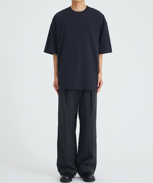 ATON(エイトン)の「【ATON / エイトン】FRESCA PLATE OVERSIZED T-SHIRT(Tシャツ/カットソー・メンズ・ネイビー/グレー・4/6)」の6枚目の写真