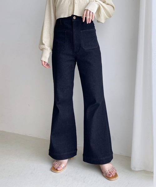 Heather（ヘザー）の「フロントポケットデニム　704503（デニムパンツ・レディース・ブラック/ブルー・SMALL/MEDIUM）」の2枚目の写真