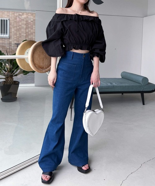Heather（ヘザー）の「フロントポケットデニム　704503（デニムパンツ・レディース・ブラック/ブルー・SMALL/MEDIUM）」の5枚目の写真