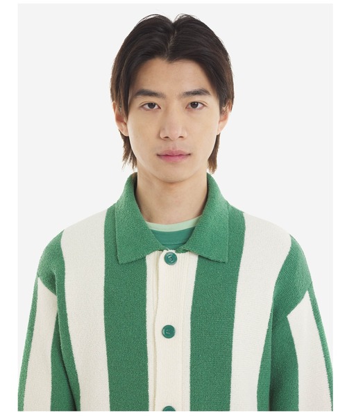 Maison Kitsune（メゾンキツネ）の「POOLSIDE STRIPES POLO（ニット/セーター・メンズ・グリーン系その他・S/M/L）」の3枚目の写真