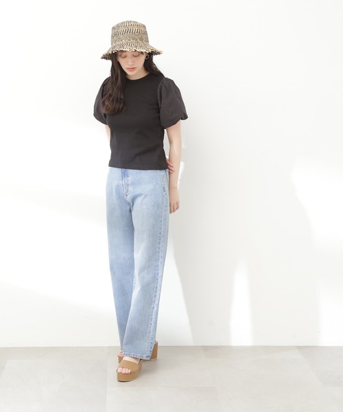 N.（N. Natural Beauty Basic）（エヌエヌナチュラルビューティーベーシック）の「【S Size Line】◆５ポケットワイドデニムパンツ（デニムパンツ・レディース・ライトブルー/ワンウォッシュ・SMALL/MEDIUM）」の4枚目の写真