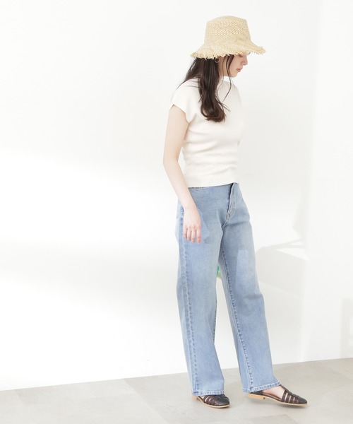 N.（N. Natural Beauty Basic）（エヌエヌナチュラルビューティーベーシック）の「【S Size Line】◆５ポケットワイドデニムパンツ（デニムパンツ・レディース・ライトブルー/ワンウォッシュ・SMALL/MEDIUM）」の5枚目の写真