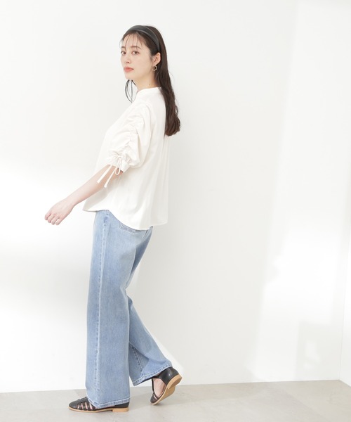 N.（N. Natural Beauty Basic）（エヌエヌナチュラルビューティーベーシック）の「【S Size Line】◆５ポケットワイドデニムパンツ（デニムパンツ・レディース・ライトブルー/ワンウォッシュ・SMALL/MEDIUM）」の6枚目の写真