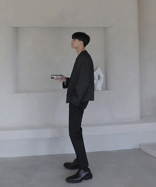 ASCLO(エジュクロ)の「ASCLO Final Tweed Jacket(ノーカラージャケット・メンズ・ブラック・FREE)」の10枚目の写真
