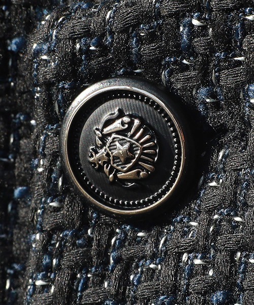 ASCLO(エジュクロ)の「ASCLO Final Tweed Jacket(ノーカラージャケット・メンズ・ブラック・FREE)」の14枚目の写真