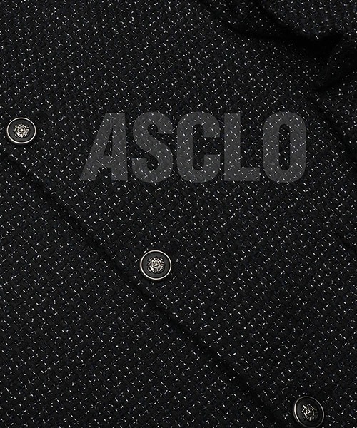 ASCLO(エジュクロ)の「ASCLO Final Tweed Jacket(ノーカラージャケット・メンズ・ブラック・FREE)」の22枚目の写真