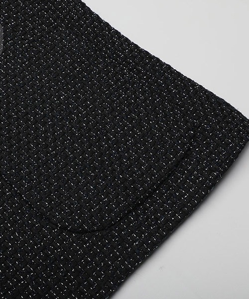 ASCLO(エジュクロ)の「ASCLO Final Tweed Jacket(ノーカラージャケット・メンズ・ブラック・FREE)」の8枚目の写真