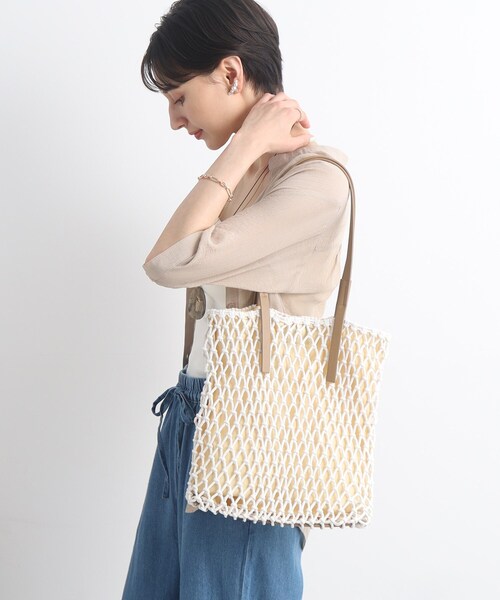 SHOO・LA・RUE（シューラルー）の「◆素材コンビマクラメトート（トートバッグ・レディース・ブラウン系/ブラック/アイボリー・00）」の11枚目の写真